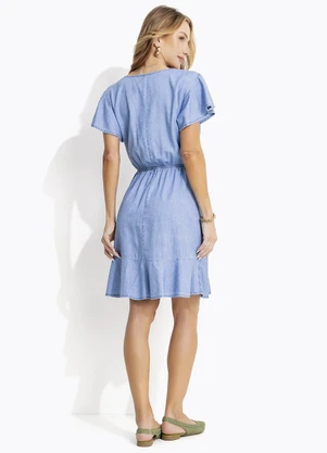 Quintess - Vestido Jeans Claro em Jeans - QUINTESS
