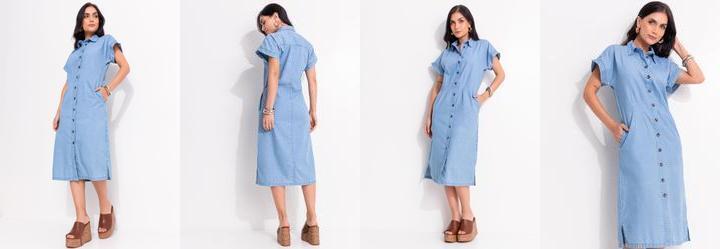 Vestido Jeans Claro em Jeans