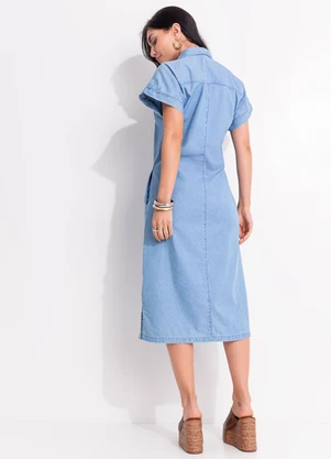 Quintess - Vestido Jeans Claro em Jeans - QUINTESS