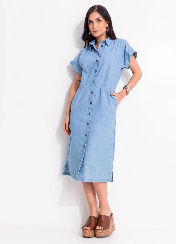 Quintess - Vestido Jeans Claro em Jeans 3