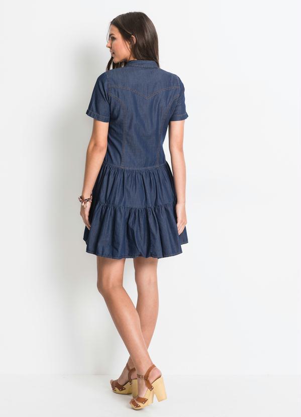 bonprix - Vestido Jeans com Babados Azul 6