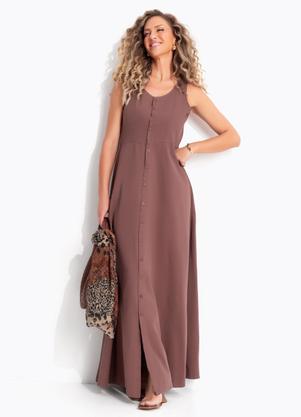 Vestido (Marrom) em Jeans Leve