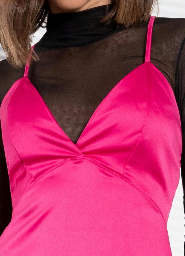 Quintess - Slip Dress Pink em Tecido Plano Acetinado 8