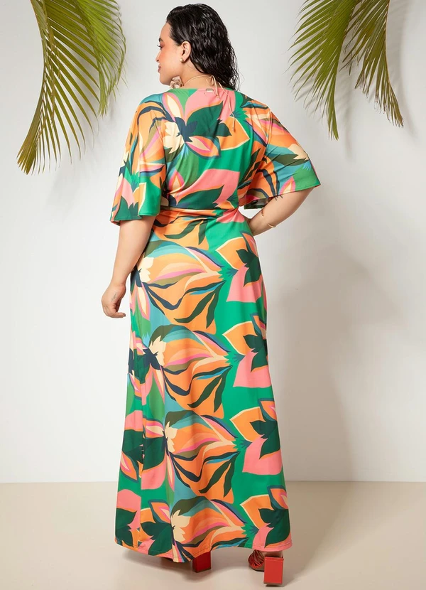 Quintess - Vestido Abstrato Colorido em Malha Fria 5