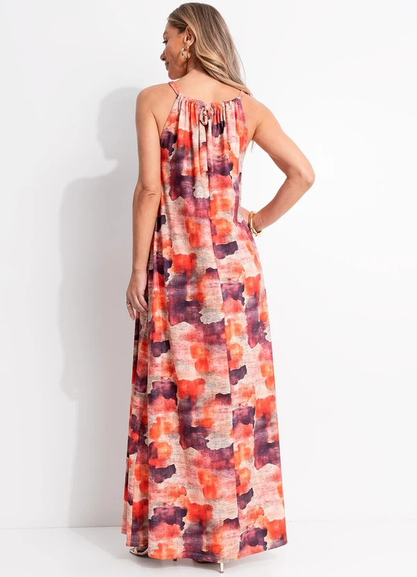 Quintess - Vestido Abstrato Colorido em Malha Fria 2