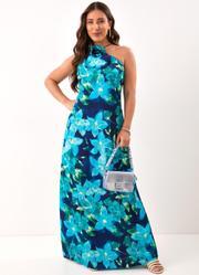 Vestido Acqua Floral em Cetim