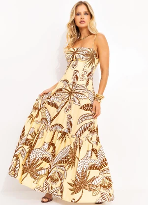 Farm - Vestido Alça Amazônia Amarelo - FARM