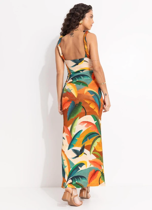 Farm - Vestido Alça Torcida Mata Atlântica Bege 2