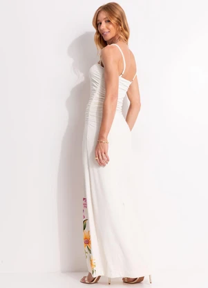 Farm - Vestido Alcinha Orquidário Off White - FARM