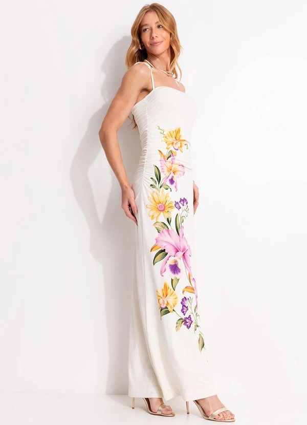 Farm - Vestido Alcinha Orquidário Off White 3