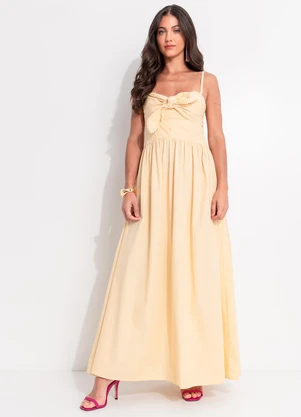 Farm - Vestido Alcinhas Amarração Frente Amarelo - FARM