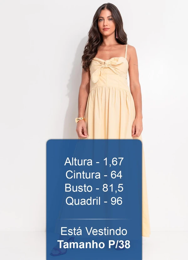 Farm - Vestido Alcinhas Amarração Frente Amarelo 5