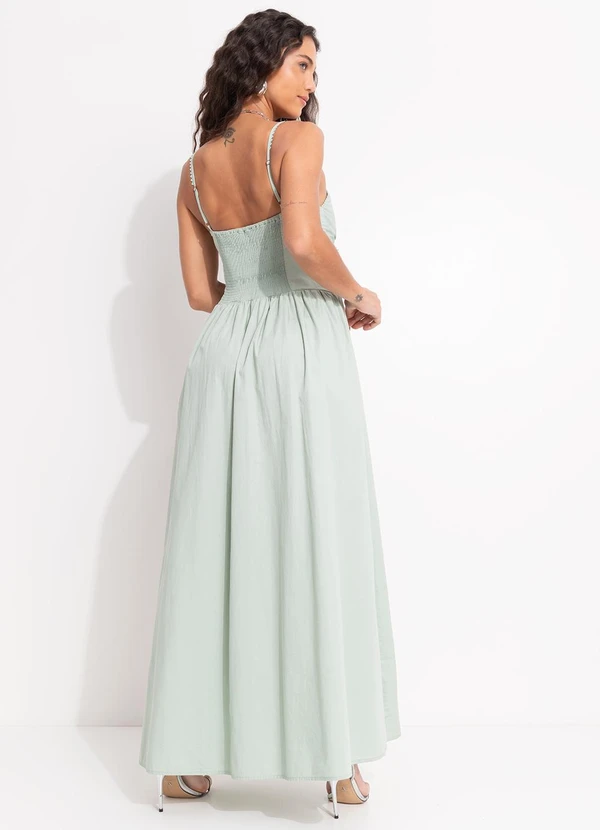 Farm - Vestido Alcinhas Amarração Frente Verde 2