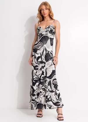 Farm - Vestido Alcinhas Festa de Mar Bege - FARM