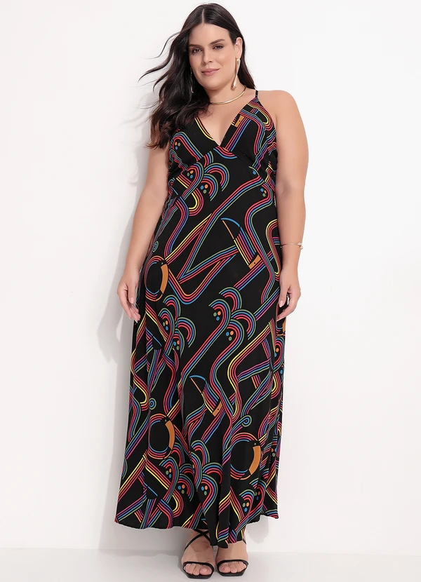 Farm - Vestido Alcinhas Logo Tuca Preto 4