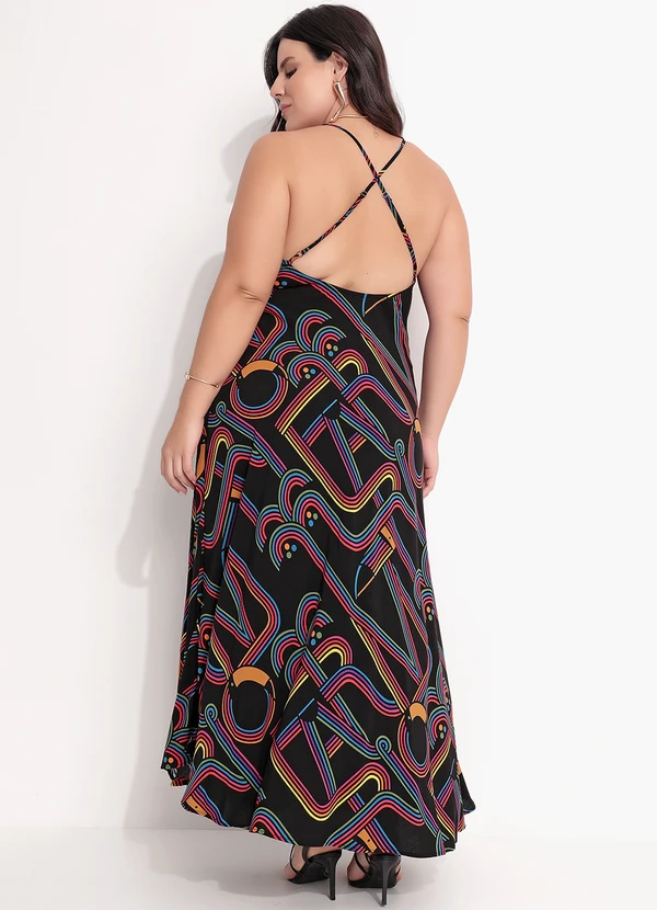 Farm - Vestido Alcinhas Logo Tuca Preto 3