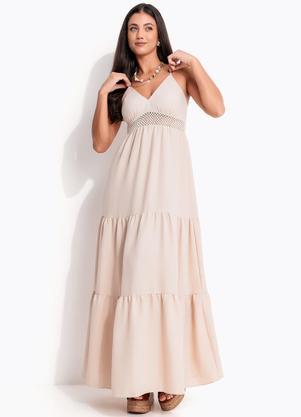 Vestido Alongado (Bege) em Air Flow