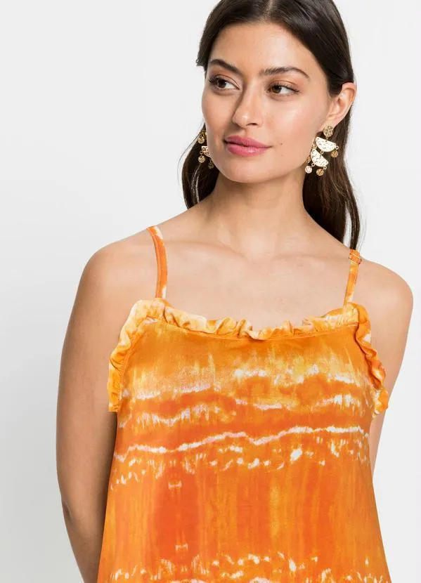 bonprix - Vestido Alongado Laranja e Branco 3