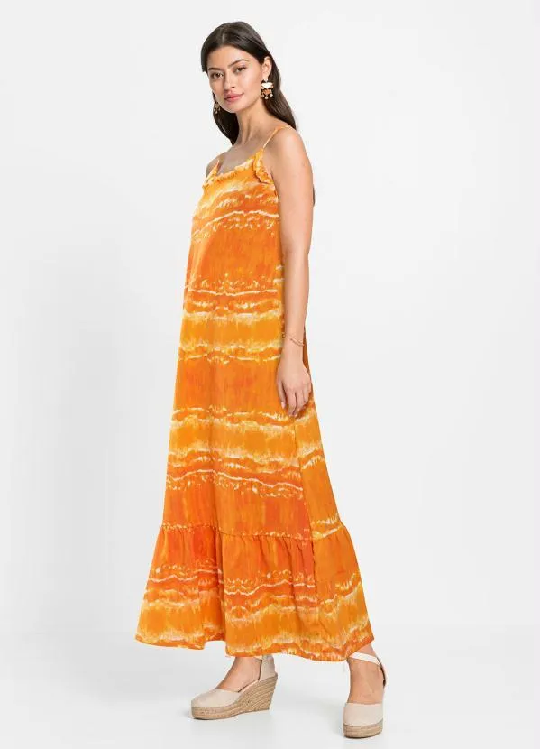 bonprix - Vestido Alongado Laranja e Branco 5