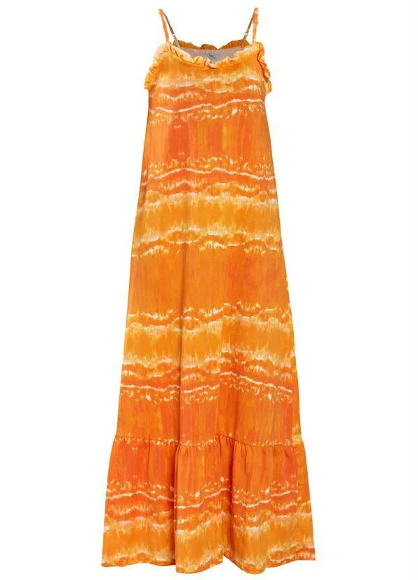 bonprix - Vestido Alongado Laranja e Branco 6