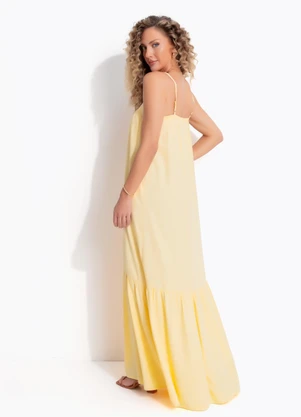 Quintess - Vestido Amarelo em Viscose Plana - QUINTESS