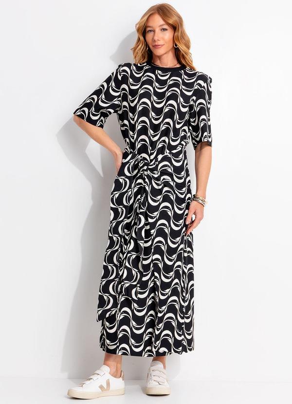 Farm - Vestido Amarração Peixe Copa Preto 4