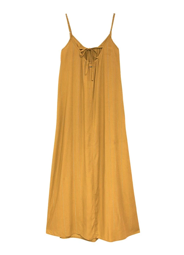 Enfim - Vestido Amplo em Lurex Amarelo Mostarda 2