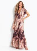 Vestido Animal Print Cervo em Malha Fria