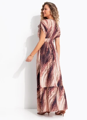Quintess - Vestido Animal Print Cervo em Malha Fria - QUINTESS