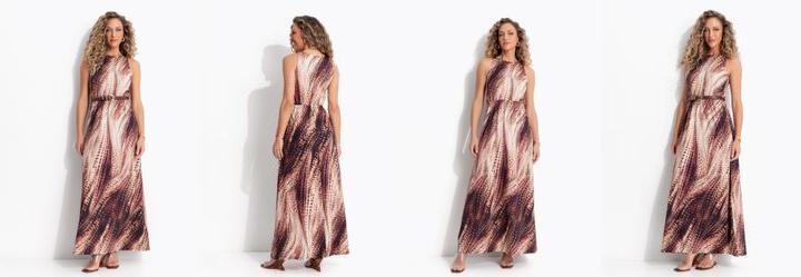 Vestido Animal Print Cervo em Malha