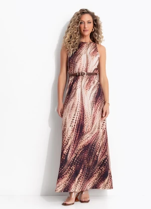 Quintess - Vestido Animal Print Cervo em Malha - QUINTESS