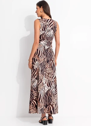 Quintess - Vestido Animal Print em Malha Fria - QUINTESS