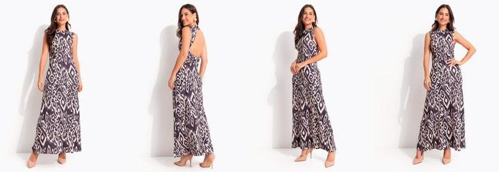 Vestido Animal Print em Malha Fria