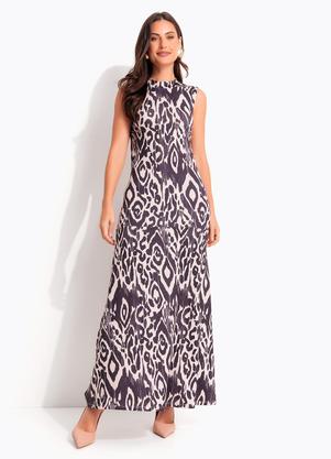 Vestido (Animal Print) em Malha Fria