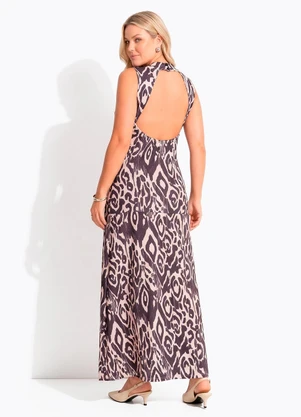 Quintess - Vestido Animal Print em Malha Fria - QUINTESS