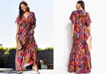Vestido Animal Print em Tecido Plano de Poli�ste