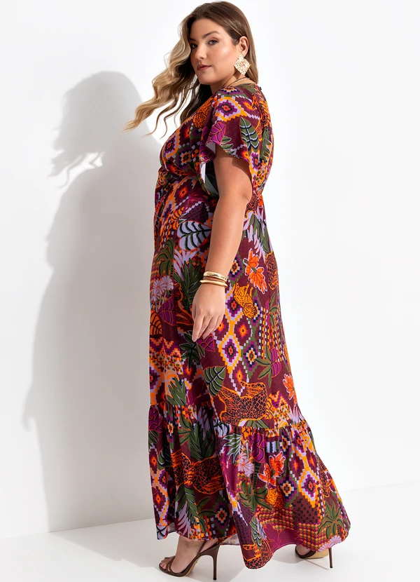 Quintess - Vestido Animal Print em Tecido Plano de Poliéste 8