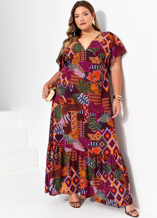 Quintess - Vestido Animal Print em Tecido Plano de Poliéste 9