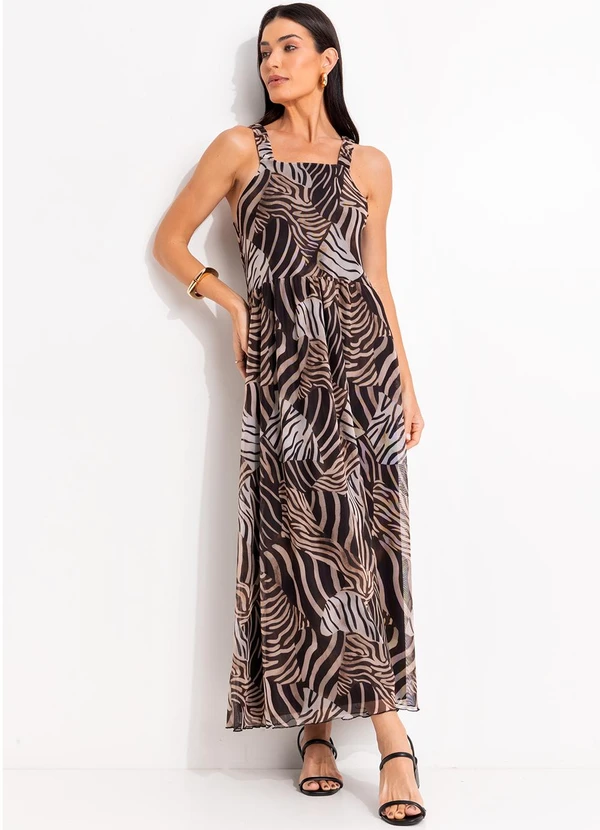 Quintess - Vestido Animal Print em Tule com Elastano 8