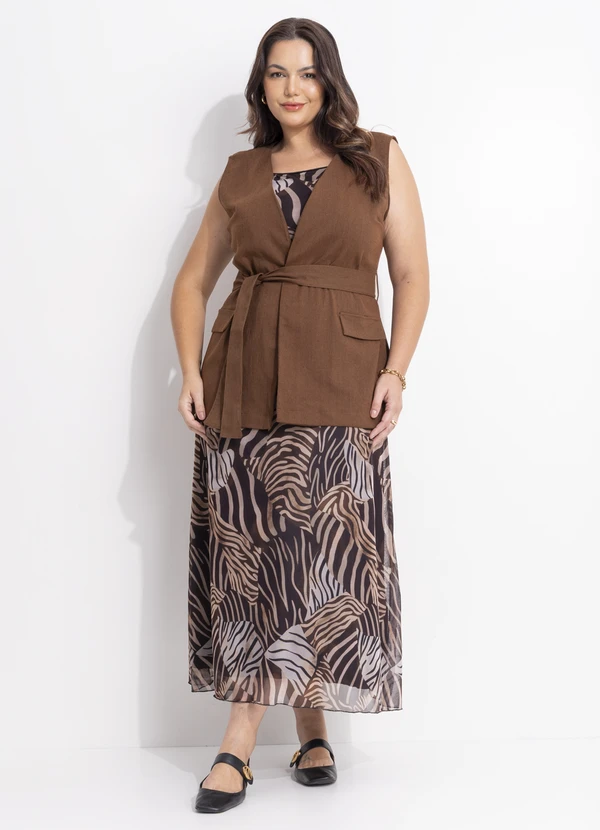 Quintess - Vestido Animal Print em Tule com Elastano 2
