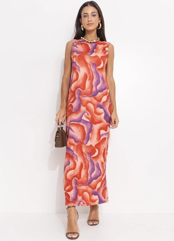 Quintess - Vestido Aquarela em Malha Fria