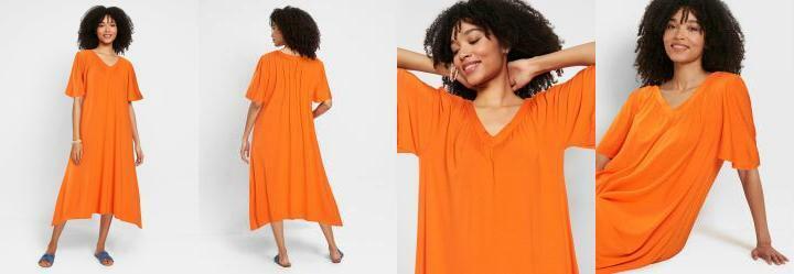 Vestido Assimtrico Laranja