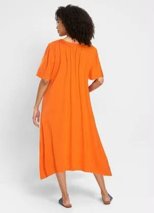 bonprix - Vestido Assimétrico Laranja - BONPRIX