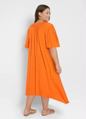 bonprix - Vestido Assimétrico Laranja - BONPRIX