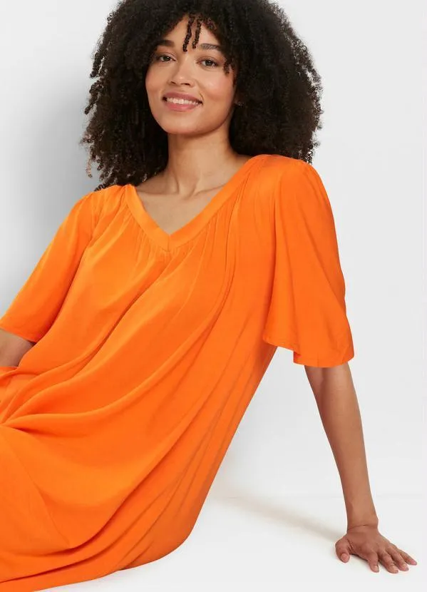 bonprix - Vestido Assimétrico Laranja 4