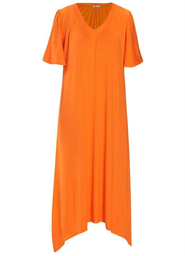 bonprix - Vestido Assimétrico Laranja 8