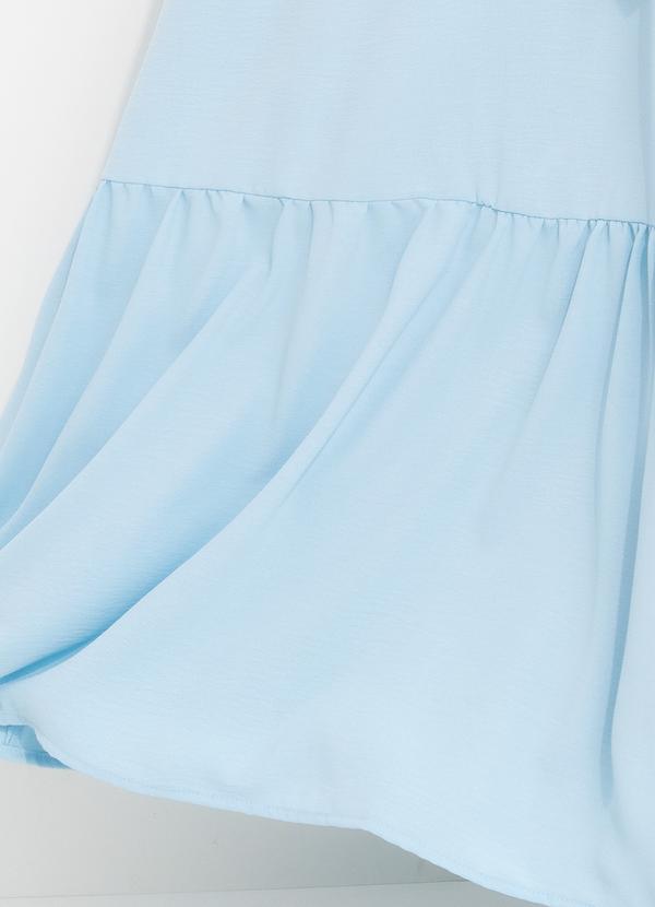 Quintess - Vestido Azul Claro em Crepe Plano 11