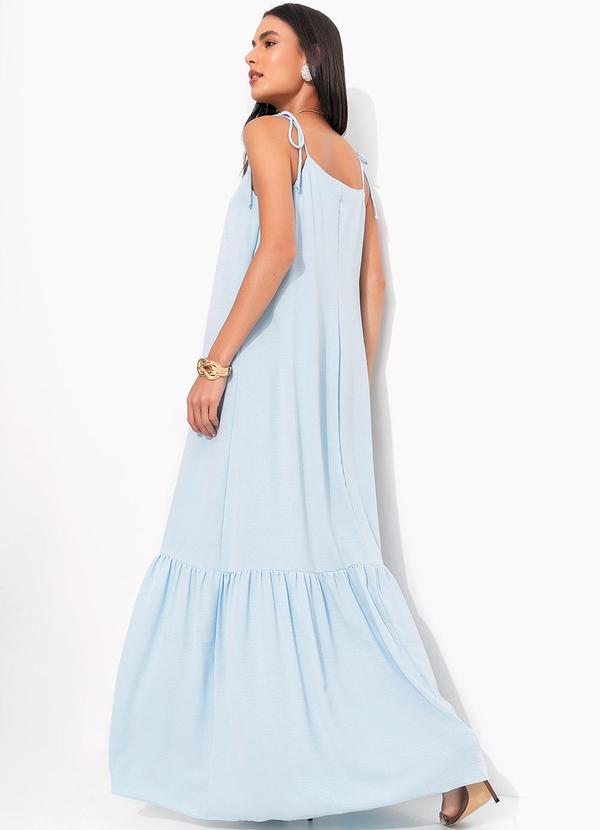 Quintess - Vestido Azul Claro em Crepe Plano 2
