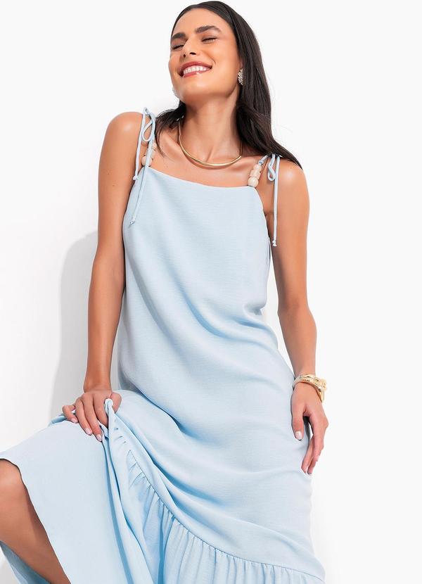 Quintess - Vestido Azul Claro em Crepe Plano 6