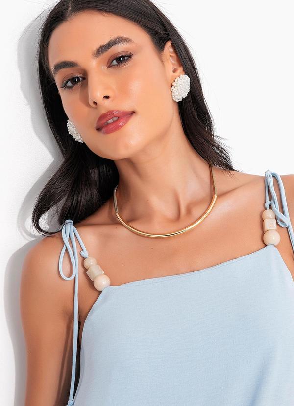 Quintess - Vestido Azul Claro em Crepe Plano 7